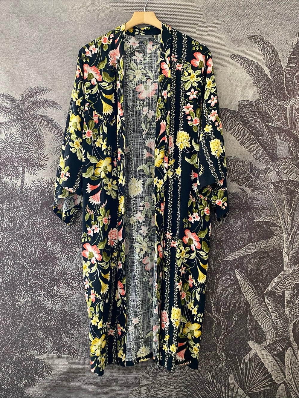 by Anthropologie long floral kimono, one size